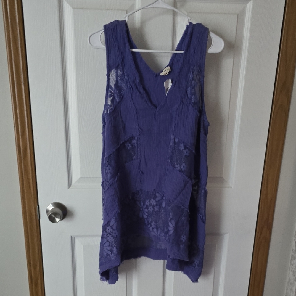 POL Purple Lace Tank Top